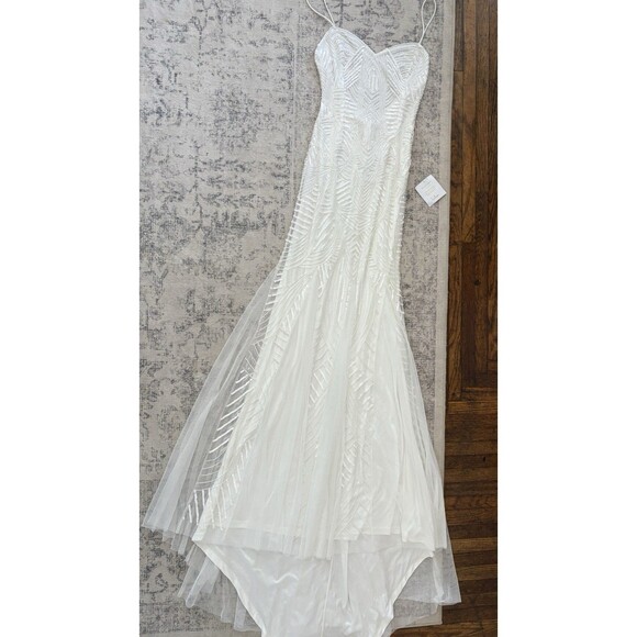 Lulus Radiant Presence White Sequin Sleeveless Backless Maxi Dress Size XS Beach - Picture 3 of 9
